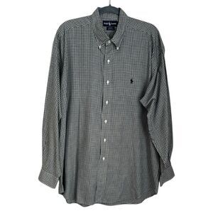 Ralph Lauren Vintage Blake Black & White Check Cotton Shirt Pony Size XL